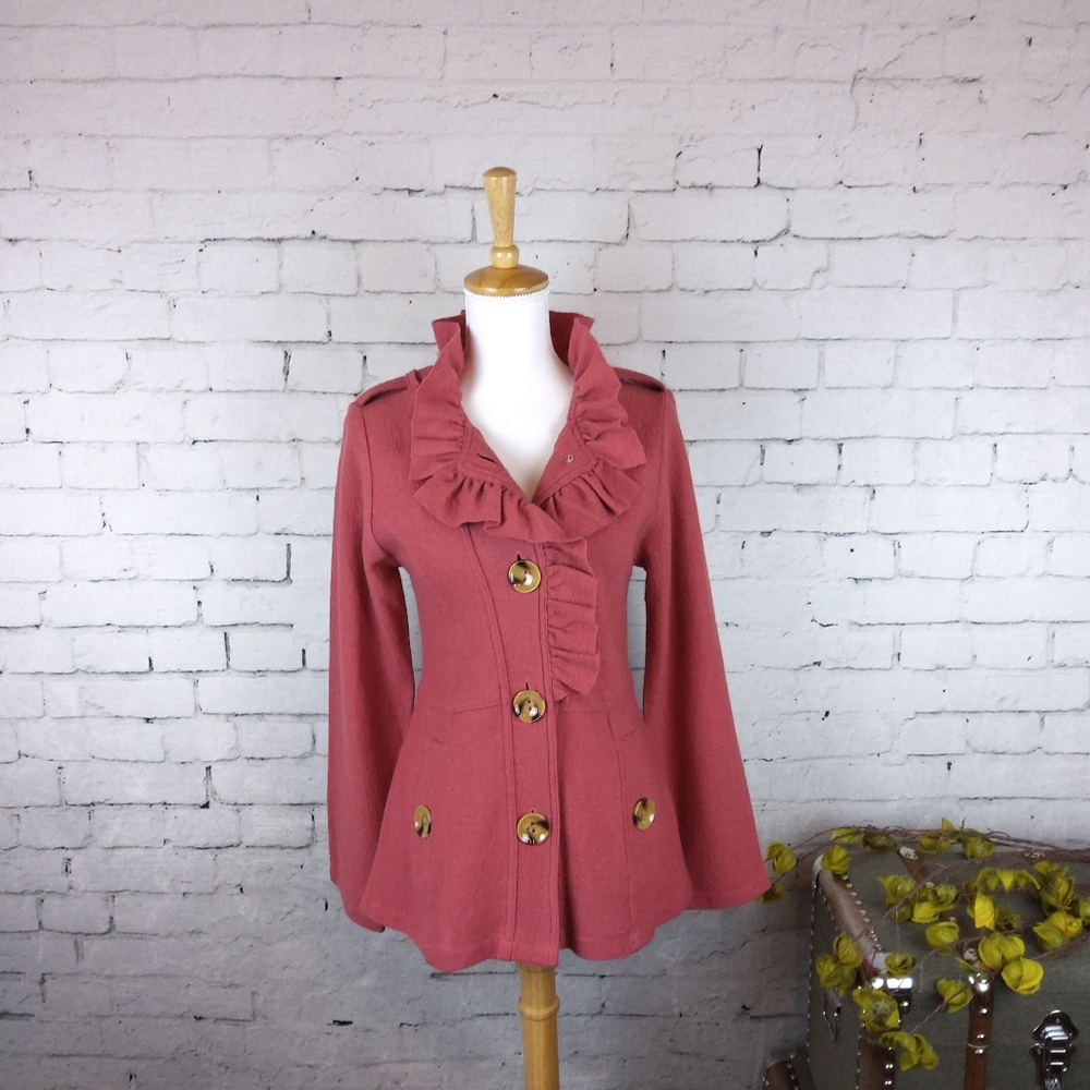 Luii Pink Ruffled Women's Jacket - Picture 2 of 8